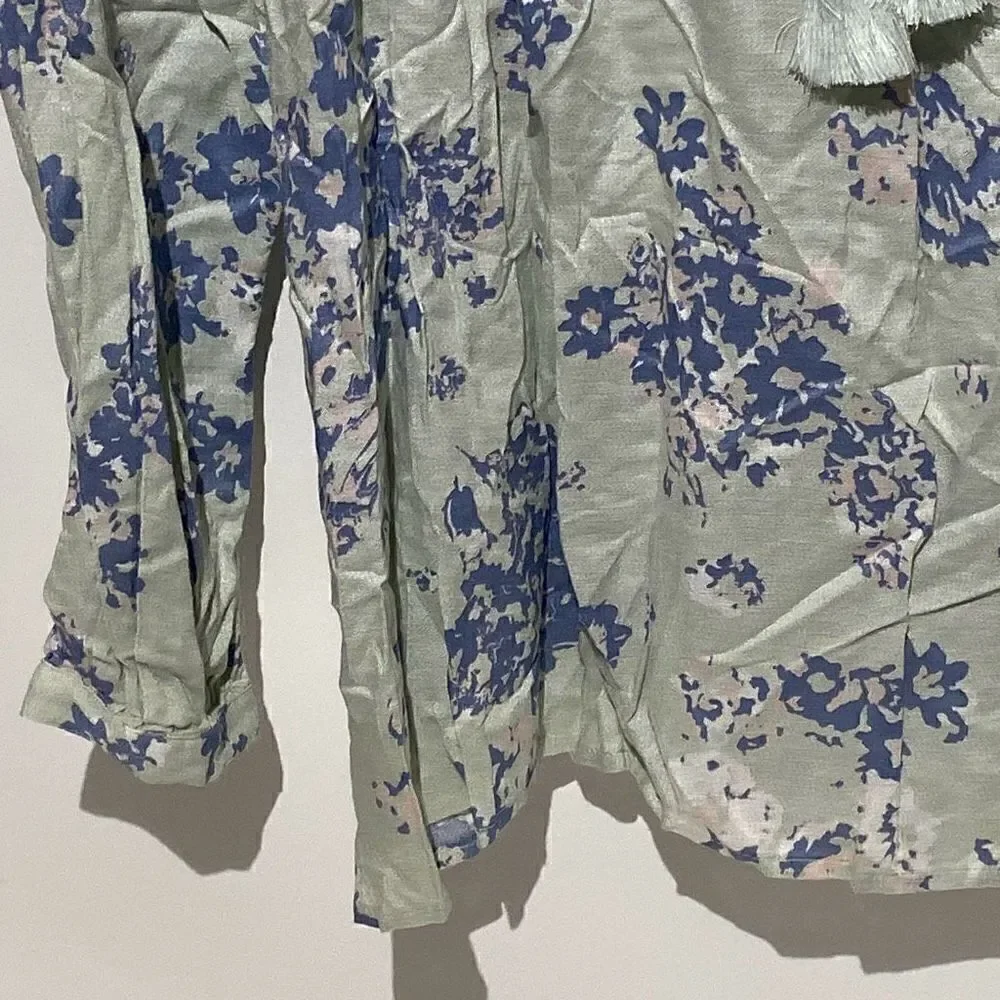 Lucky Brand Women's Multicolor Floral Tassel Ruffled Prairie Blouse Size XL - Picture 6 of 14
